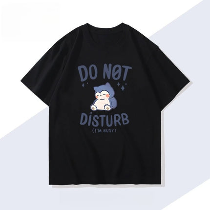 Men's New  Pokémon Handheld Game Snorlax T-shirt Summer New Men's and Women's Japanese  Trend Loose Casual Short-sleeved Top