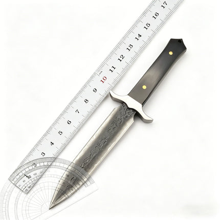 High Hardness Damascus Blade Ebony Handle  Camping EDC Fruits Jungle Knife Outdoor Survival Field Portable Tools Collection Gift