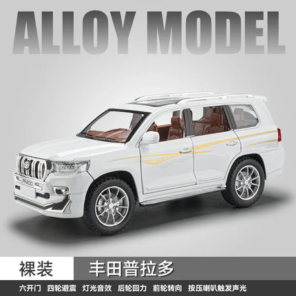 1:24 Prado Off Road SUV Alloy Metal Diecast Model Car Home Decoration Hobby Computer Desktop Ornaments Holiday Present