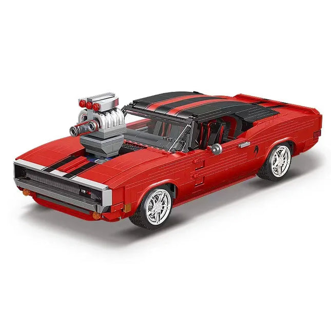 MOULD KING 10112 Technical Super Red Charger Sport Racing Car Building Block Assembly Brick Toys For Kids Christmas Gift Boys