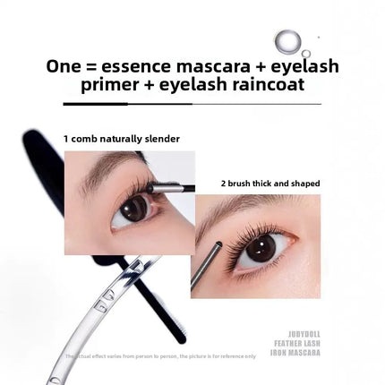 Judydoll Waterproof Lengthening Curling Lash Mascara & PrimerSet in Metal Tube with Fine Comb Brush - Smudge Proof Makeup Beauty