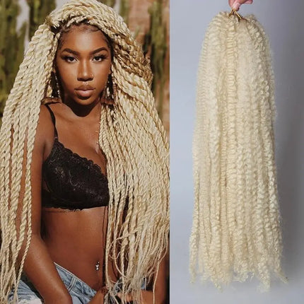Marley Twist Braiding Hair 18Inch Long-Lasting Fluffy&Tangle-Free Cuban Twist Hair Crochet Hair Ombre Honey Brown T1B/30/27
