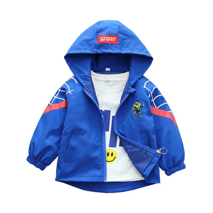 Children's Mickey Hooded Jacket 1-10 Years Autumn Boy's Windbreaker Zipper Hoodie Baby Boys Birthday Present Jacket Cosplay Coat