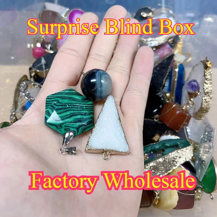 3pcs Blind Box Randomly Surprise Natural Stone Pendant Gemstone Jewelry Make DIY Earring Necklace Bracelet Accessories Wholesale