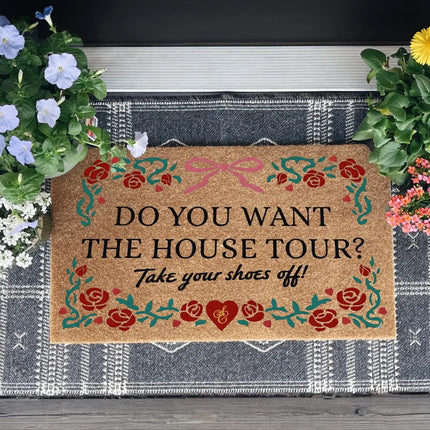 Coir Doormat Do You Want the House Tour Doormat Custom Your Yext Design Welcome Mat Farmhouse Entry Rug Humor Front Door Decor