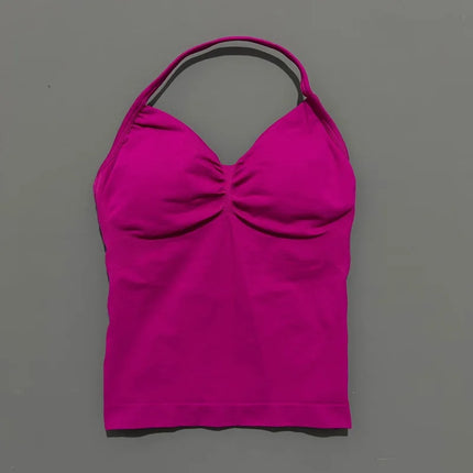 HISTELLO Impact Longline Strappy Top Sports Yoga Vest Women Fitness Tank Top Gym Beautiful Open Back Bra Running Workout Halter