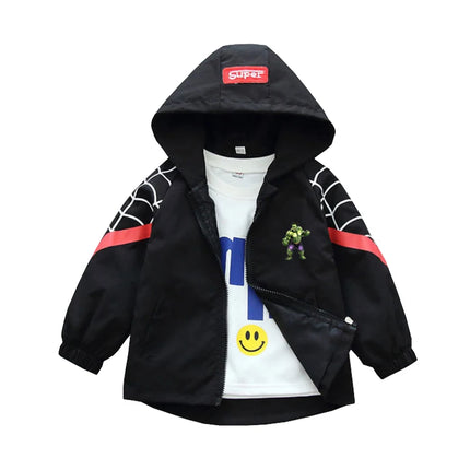 Children's Mickey Hooded Jacket 1-10 Years Autumn Boy's Windbreaker Zipper Hoodie Baby Boys Birthday Present Jacket Cosplay Coat