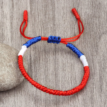 Handmade Countries Flag Color Bracelet Green White Red Rope Italy Mexico Ireland Bangles Adjustable Size Bracelets Couple Gift