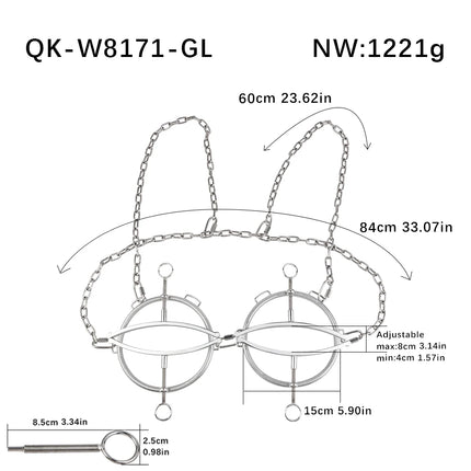 QKKQ Wearable Stainless Steel Breast Bondage Sexy Tools Chest Stimulate Nipples Massager BDSM Sex Toys Couple Erotic Accessories