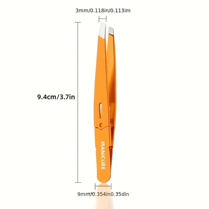High-Quality Stainless Steel Eyebrow Tweezers Hair Removal Tweezers Specialized for Beard Removal, Slant Tip Eyebrow Clip