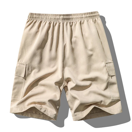 Men's Summer New Cargo Shorts Loose Plus Size Drawstring Casual 5 Inch Shorts Multi-Pocket Fashion Versatile Sports Beach Pants