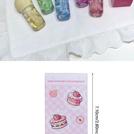 Shaoinuo Fruit-Flavored Lip Oil - Christmas Gift, Moisturizing and Nourishing, Long-Lasting, Non-Sticky and Glossy, Plumps Lips, Lip Balm Specifically for Students, Everyday Nude Makeup, Holiday Gift