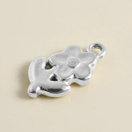 5pcs Kawaii Charm Flower Star Crab Stainless Steel Pendants For Jewelry Making Supplies Assorted Mini Charms In Bulk DIY Finding
