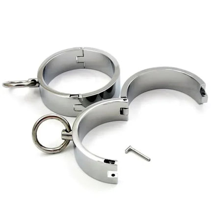 Manyjoy Metal Steel Bondage Cuffs Collar Handcuff Ankle Wrist Cuff Shackl Slave Sex  Restraint Necklace Sex Toys for Couple 18+