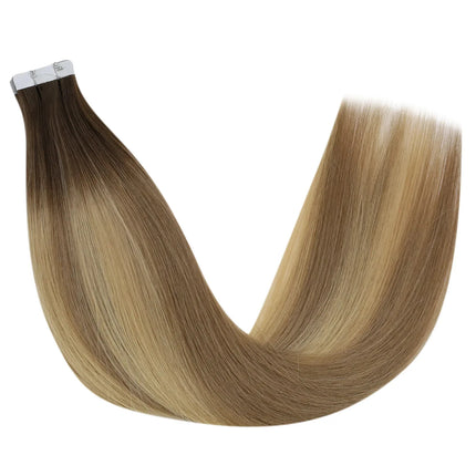 Full Shine Virgin Injection Tape in Human Hair Extensions Invisible Hand Tied Tape in Hair Extension Human Hair Natural Adhesive