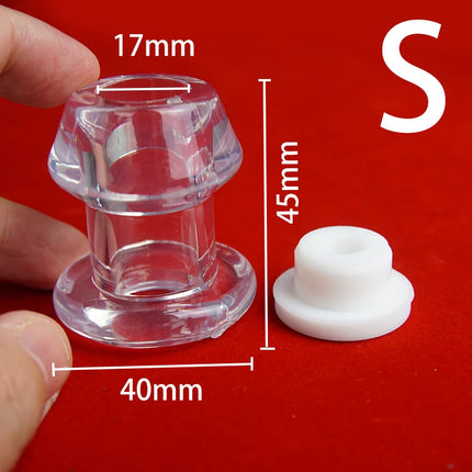Hollow Anal speculum Plug Dilator,Ass Tunnel But Butt Plugs,Analplug Buttplug Butplug with Stopper,Clear Anus stretcher Sex Toys