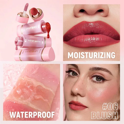  2-in-1 Liquid Blush Matte Lip Gloss Dual-purpose Liquid Blush Waterproof Multi-purpose Blush Stick Cheek Natural Blusher Cute