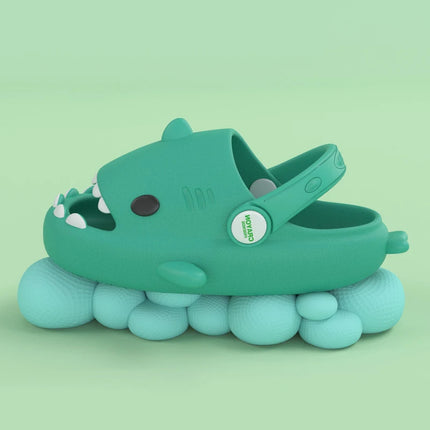 KIDMI Boys Girl Shark Slides Non-Slip Open Toe Cloud Sandals Cute Comfy Cushioned Thick Sole Slippers Cartoon Shower Slippers