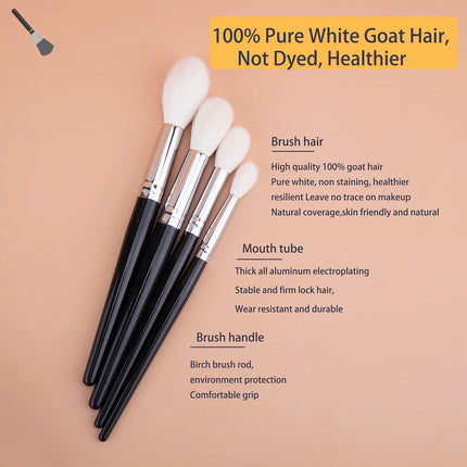Makeup Highlighter Brush 100% Goat Hair Tapered Highlighter Brush Face Setting Powder Contour Highlighter Sculpting Makeup Tool
