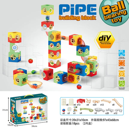Building Block Set Marble Run Ball Bearing Toy for Children 3+ DIY Assembly Educational Construction Bricks Creative Puzzle Game