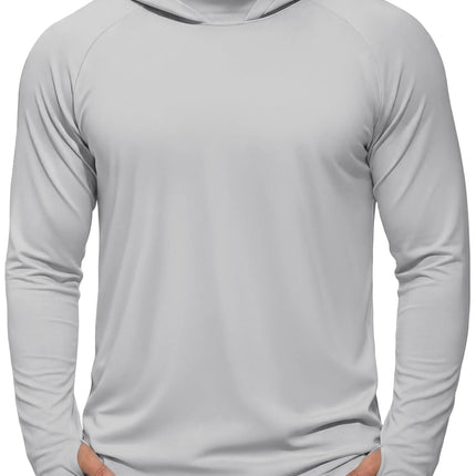 TACVASEN Men's UPF 50+ Hoodie Fishing Shirts Long Sleeve High Collar Mesh UV Sun Protection Rash Guard Swim Beach Running Hiking