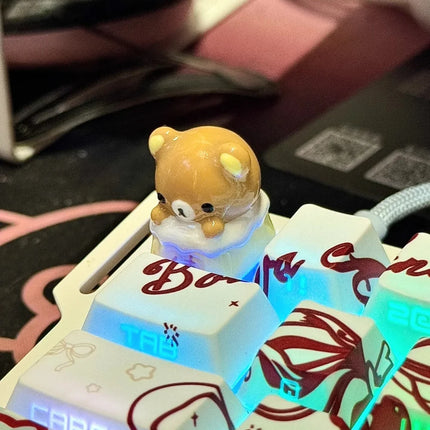 Rilakkuma Keycaps Adorable Relax Bear Artisan Keycap for Magnetic Switch Mechanical Keyboards Ultimate Desk Setup Essential