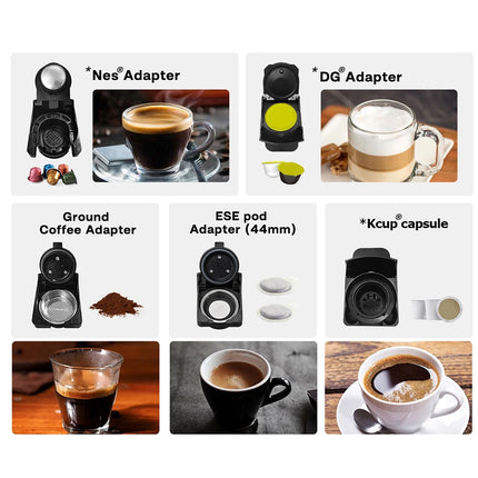 HiBREW Coffee Machine 5in1 Multiple Capsule Espresso Dolce Milk&Nespresso&ESE Pod&Powder Coffee Maker Stainless Metal H3A