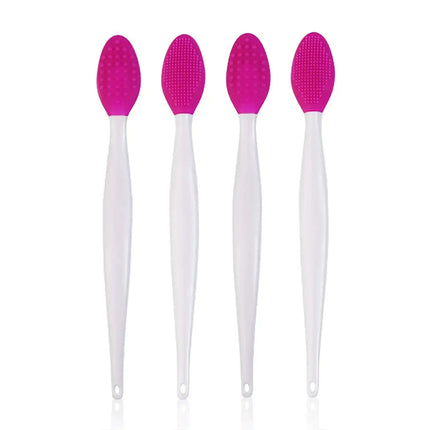 Wholesale 4pcs New Fashion Design Nose Double-Sided Tool Silicone Lip Scrub Exfoliator Brush  make up brushes  makeup brush set