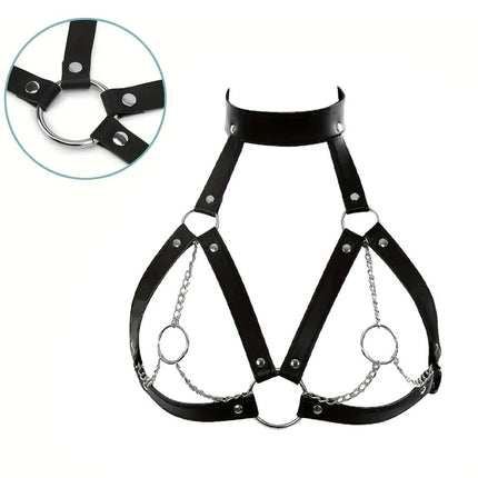 Strap PU Leather Bra Harness sexy Leather chest harness party outfit harness belt Leather chest harness for women