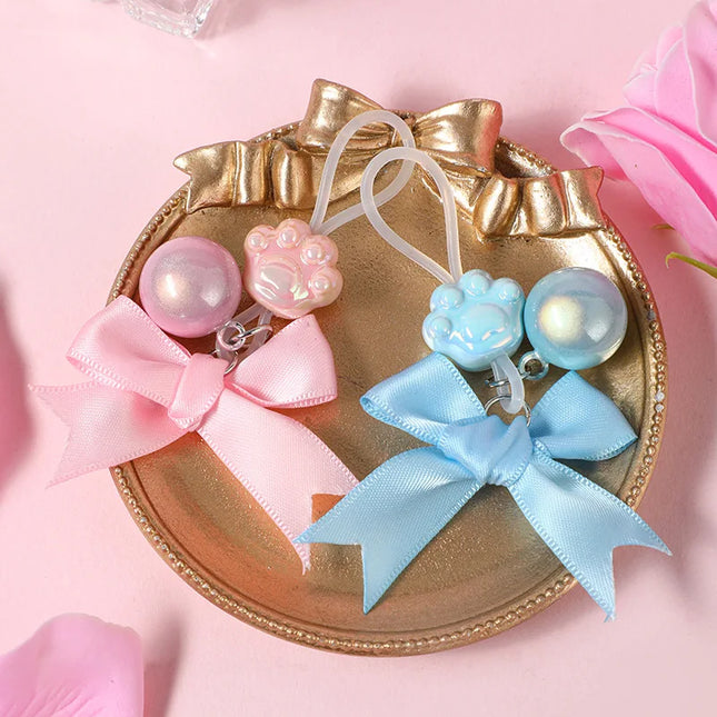 2 Colors Sexy Bow Cat's Paw Nipple Clamp Breast Clips With Adult Silicone Bdsm Adult Fetish Flirting Sex Toys For Couples Women