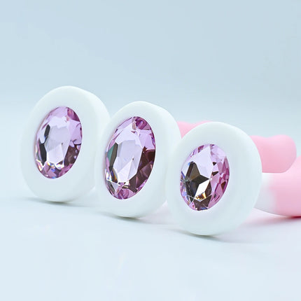 Silicone Anal Plug G-point Massage Gem Crystal Base Butt Plug Anal Masturbation Stimulator Anal Dilatancy Dildos Adult Sex Toys