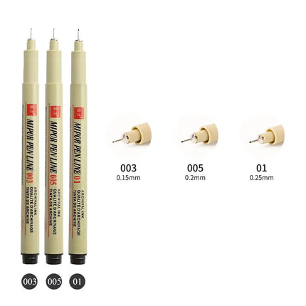 12 Tip Pigment Liner Micron Ink Marker Pen for Manga Draw Sketching Needle Pen Hook Line Pen Sketch Stationery Set Art Supplies