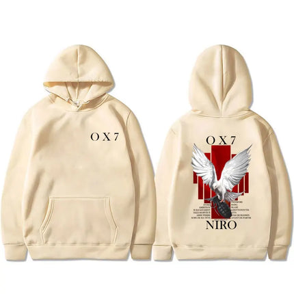 Rapper Niro OX7 Album Graphic hoodie Men Women Hip Hop Fashion Pop Music sweatshirt Male Casual Cotton Vintage pullover hoodies