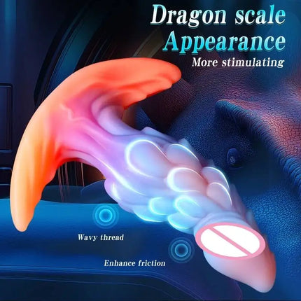 Fluorescent Monster Dildo Anal Plug Wearable Soft Liquid Silicone Dual Channel Stimulation For Men Women Couples Adult Sex Toys