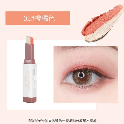 Double Color Eyeshadow Stick Gradient Shimmer Cream Pen Eye Makeup Cosmetic Eyeshadow Stick Korean Makeup