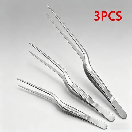 3/1Pcs Kitchen Tweezer Food Tongs BBQ Cooking Tool Stainless Steel Portable Barbecue Picnic Tongs for Kitchen Clamp CFQJ008