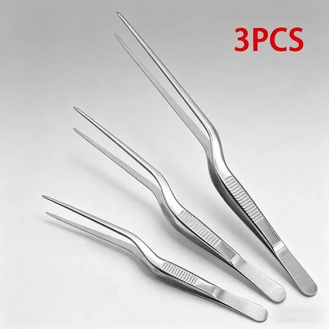 3/1Pcs Kitchen Tweezer Food Tongs BBQ Cooking Tool Stainless Steel Portable Barbecue Picnic Tongs for Kitchen Clamp CFQJ008