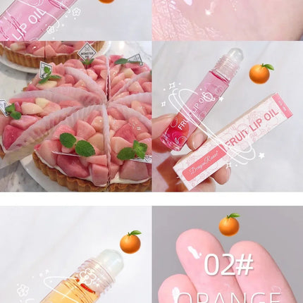 Hydrating Lip Oil Roller Gloss Moisturizing Nourishing Lip Balm Transparent Colorless Fruit Avocado Lip Care