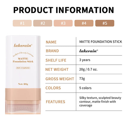 Matte Foundation Stick Waterproof Coverage Travel Flawless Eraser Foundation Stick Lightweight Enhance Skin Radiance Face Makeup