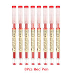 8pcs red pen / 0.35mm