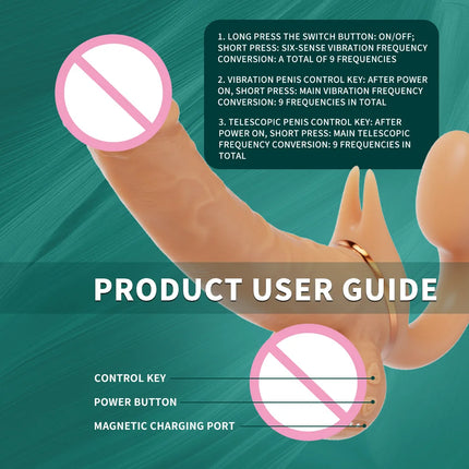 Strapless Strap-on Telescopic Dildo Vibrator Double-heads Vibrating G-Spot Stimulator Big Penis Adult Sex Toys For Women Lesbian
