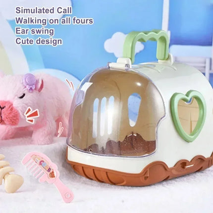 Electric Capybara Walking Doll Toy for Children with Sound Plush Animal Figure Set Random Color Electronic Vocal Doll