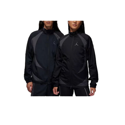 Nike Jordan Unisex Zipper Jacket – Black, Color-Blocked, Stand-Up Collar, Logo Print, Comfortable & Durable DX9368-011