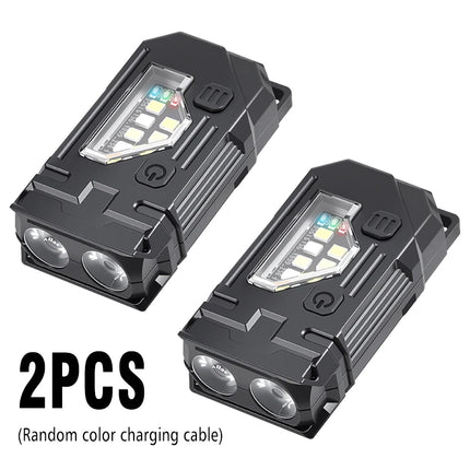 Mini Keychain EDC Flashlight Rechargeable Magnetic Torch Super Bright Pocket LED Torch Pen Clip Headlamp Outdoor Fishing Lamp