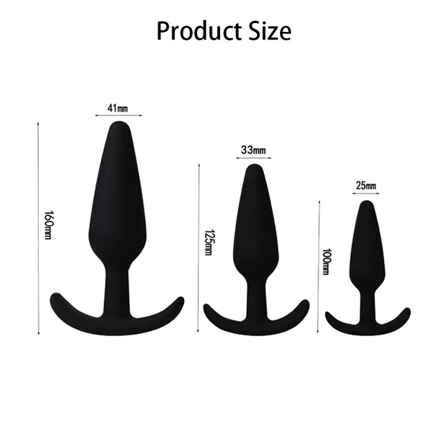 Prostate Massager 3 Different Size Silicone Plugs Anal Butt Plug Anal Dilation Trainer Adult Games Sex Toys For Men Women SM