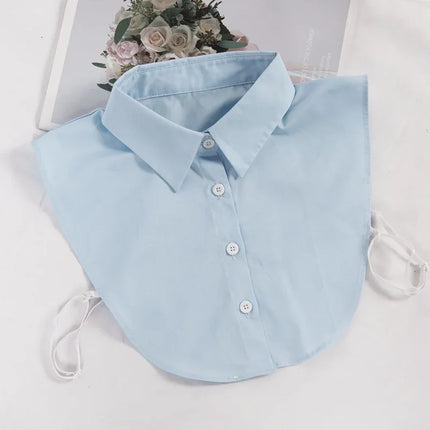 Women's Spring Fall Cotton White Vertical Small Lapel Versatile Shirt Jumper Fashion Fake Collars Clothing Accessories