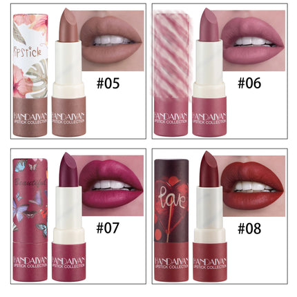 8 Colors Velvet Finish Lipstick Waterproof Long Lasting Moisturizing Non Stick Cup Nude Pink Red Lip Makeup Cosmetics