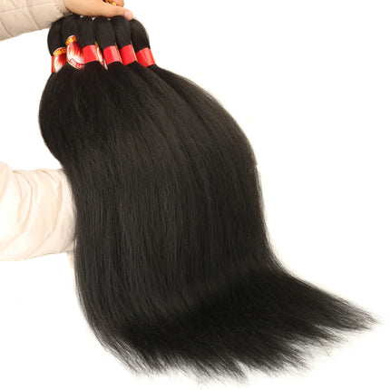 6X Braids 26 Inch Braiding Hair Pre Stretched Blonde Ombre Braiding Hair Synthetic Fake Hair Extensions for Braids Women