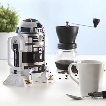 Star Wars R2-d2 960ml Moka Hand Coffee Maker Cartoon Robot Office Home Manual Thermal Stainless Steel Pressing Mini Coffee Pot