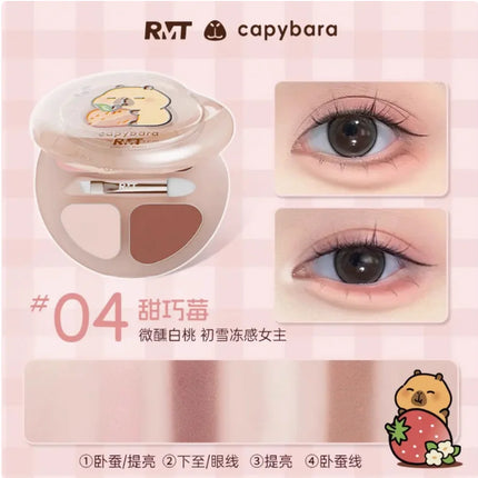 RMT Romantic Beauty Eye Shadow Silkworm Palette - Four Colors Matte Contouring & Brightening Eyeshadow Palette